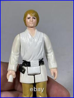 1977 Vintage Kenner Star Wars Brown Olive Hair Farmboy Luke Skywalker Figure CC