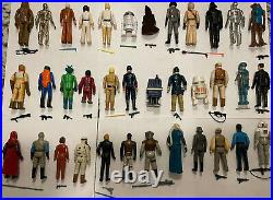 36 Vintage Star Wars Figures Lot With Case + Weapons Kenner 1977 1985 1st 12
