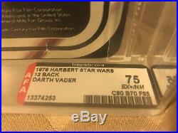 AFA 75 1978 Vintage Harbert 12back Star Wars Darth Vader Action Figure MOC Grail