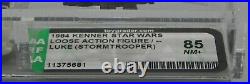 AFA 85 vintage Star Wars LUKE STORMTROOPER Kenner figure 1985 last 17 black gun