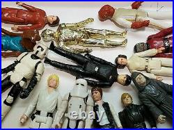 Lot of 19 Figures vintage star wars Leia Luke Vinyl Case Great Shape C3PO Ewok