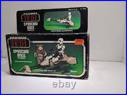STAR WARS Vintage ROTJ Boxed SPEEDER BIKE with Biker Scout and Acrylic Case