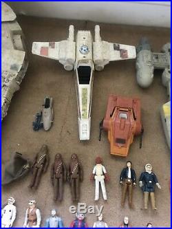 Star Wars JobLot Vintage Figures Vehicles Han Solo Millennium Falcon X-Wing Yoda