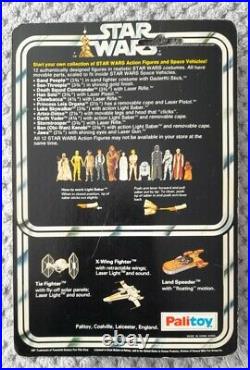 Star Wars vintage 1977 Palitoy Chewbacca & blaster & 12a opened bubble card back