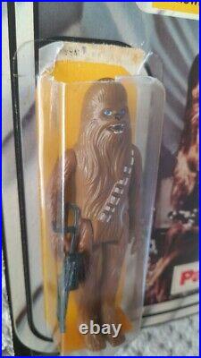 Star Wars vintage 1977 Palitoy Chewbacca & blaster & 12a opened bubble card back