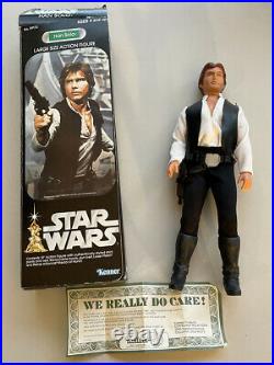 Vintage 1977 Kenner STAR WARS HAN SOLO 12 inch tall figure, w box, CLEAN