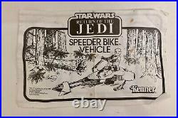 Vintage 1983 Star Wars Speeder Bike + Box, Instructions, Chirpa & Biker Scout