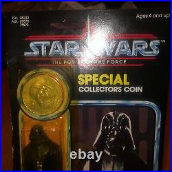 Vintage 1984 Star Wars Power of the Force Darth Vader figure MOC with coin
