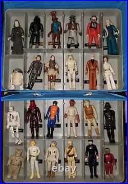 Vintage Kenner Star Wars Lot 24 Figures 1 Case Stormtrooper Princess Leia Vader