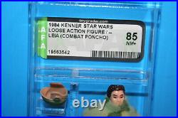 Vintage Star Wars Afa Graded Leia Endor 85 Nm 84 No Coo Figures Weapon Kenner Fv
