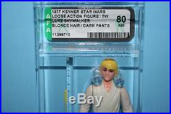 Vintage Star Wars Afa Graded Luke Skywalker 80 Nm 77 Hk Figures Weapon Kenner Fv