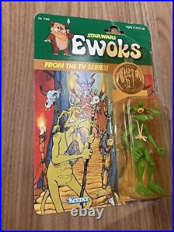 Vintage Star Wars Ewoks Dulok Shaman carded 1985 animated cartoon