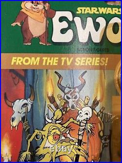 Vintage Star Wars Ewoks Dulok Shaman carded 1985 animated cartoon