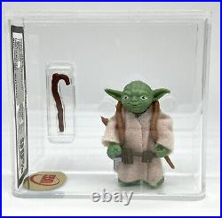 Vintage Star Wars Figure Yoda Brown Snake UKG 90% GOLD! Not AFA