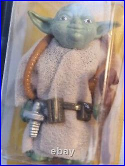 Vintage Star Wars Figure Yoda (Brown Snake version) MOC Kenner ROTJ 77 Back