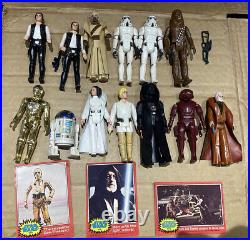 Vintage Star Wars Figures Collection & Cards With Weapons Collect In Person Only