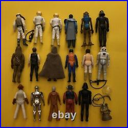 Vintage Star Wars Figures Lot. 17 in total. Accessories all original. No Repro