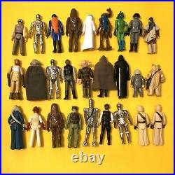 Vintage Star Wars Figures Lot. 27 in total. Accessories all original. No Repro