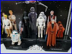 Vintage Star Wars First 12 Figures with Early bird style display stand job lot