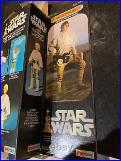 Vintage Star Wars MIB Luke Farmboy 12 inch. Unused Contents. With Acrylic Case