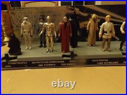 Vintage Star Wars Mailaway Stand withBackdrop + First 12 Star Wars Figures! Clean