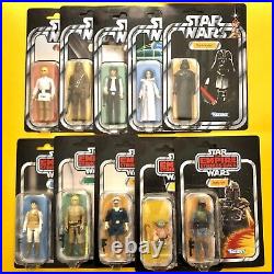 Vintage Star Wars RETRO LOT. 10 Carded Figures In Total