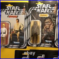 Vintage Star Wars RETRO LOT. 10 Carded Figures In Total