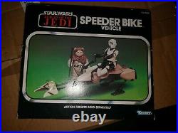 Vintage Star Wars Speeder Bike & Biker Scout Figure Kenner 1983 with Box ROTJ