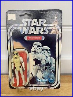 Vintage Star Wars Stormtrooper Figure 12-back B 1977 Moc Kenner Yellowing