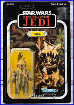 Vintage Star Wars Teebo Figure unpunched 77 Back Jedi Kenner MOC Ewok Card