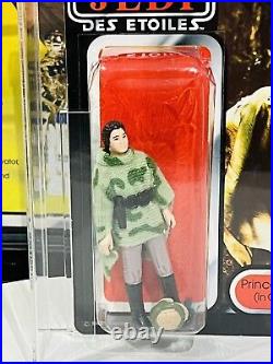 Vintage Star Wars Trilogo Princess Leia Poncho Carded Figure Moc Cas80 Ukg Afa