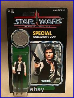 Vintage Style Custom Star Wars POTF Backing Card & Coin Han Solo