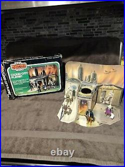 Vintage star wars CLOUD CITY PLAYSET near complete with box, pegs, & figures