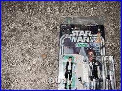 Vintage star wars han solo small head In case and large head with card